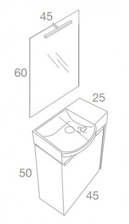 Meuble de salle de bains Lave Mains MINI Blanc