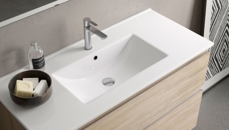 Meuble de salle de bains LUNA - 120cm - 2 Tiroirs avec DOUBLE vasque PLUS