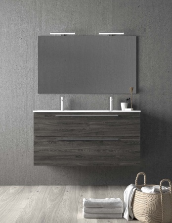 Meuble de salle de bains LUNA - 120cm - 2 Tiroirs avec DOUBLE vasque PLUS