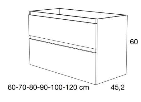 Meuble de salle de bains LUNA - 120cm - 2 Tiroirs avec DOUBLE vasque PLUS