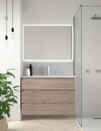 Meuble de salle de bains LUNA - 120cm - 3 Tiroirs avec DOUBLE vasque PLUS