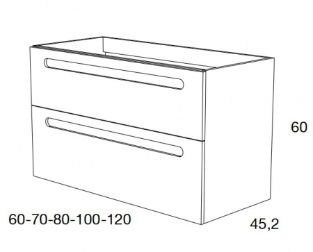 Meuble salle de bains IZABELA - 120cm - 2 tiroirs avec simple vasque